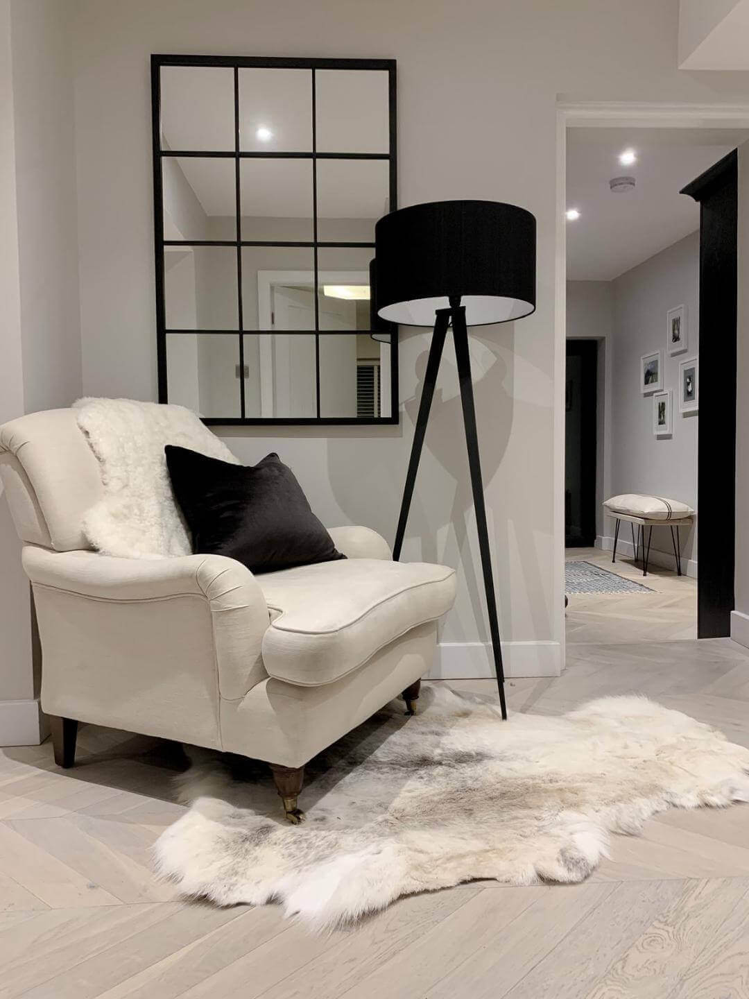 KJG_Home Rare Breed Light Toned White/ Grey/ Beige Nordic Reindeer Hide Rug