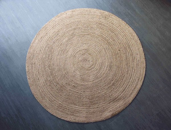 150cm Natural Jute Circular Handwoven Rug