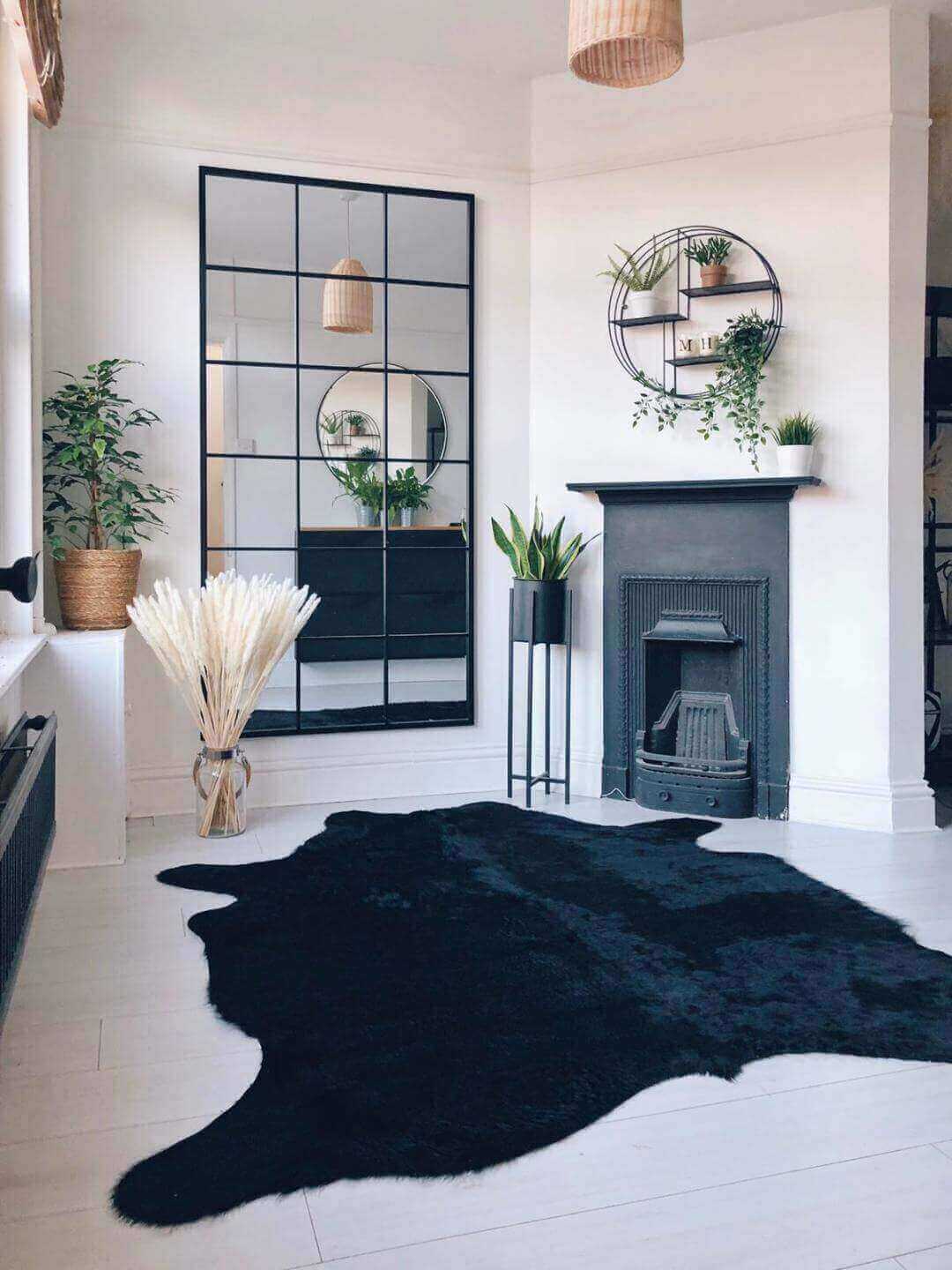 Black And White Cowhide Rug Nordic, Faux Cowhide Rug Black And White
